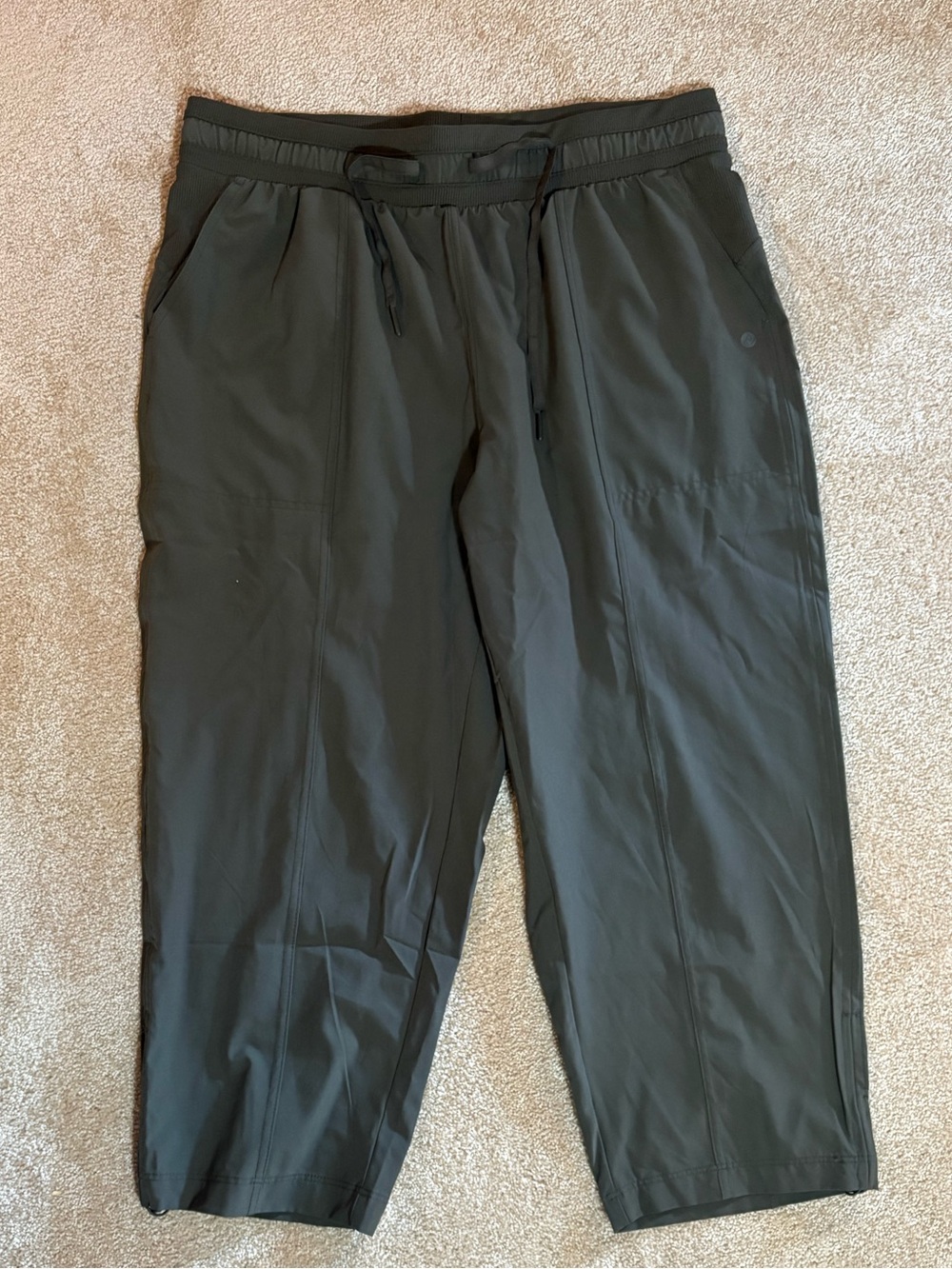 Apana cropped utility pants in Grey Strings at the waist Size Large Has Pockets